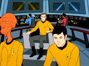 Sulu und Arex auf der Brücke