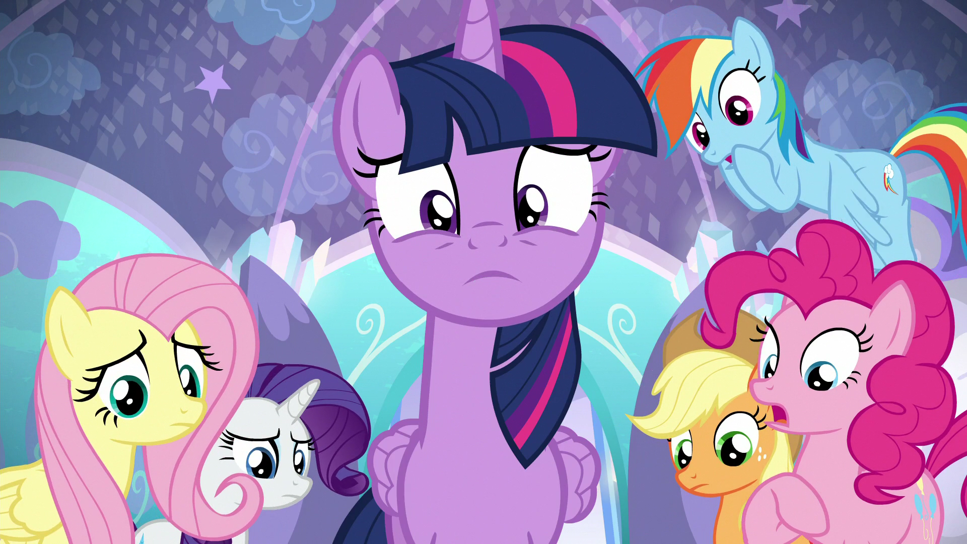 Image Mane Six in complete shock S6E1.png My Little Pony Friendship