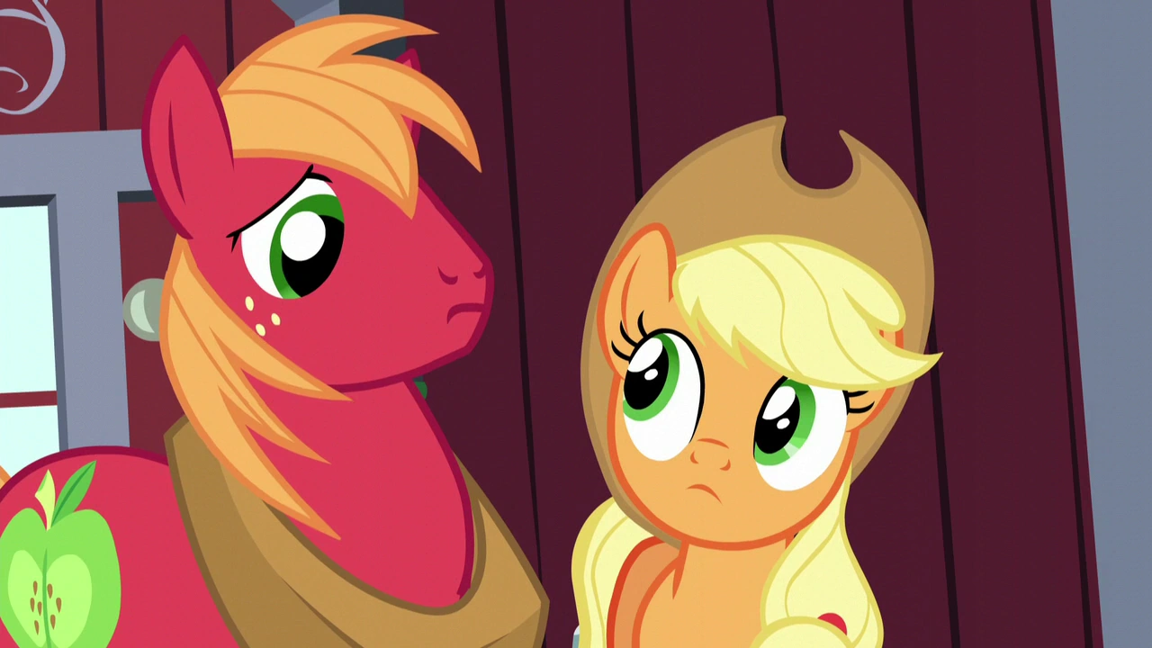 Image Big Mac and Applejack look at each other S5E17.png My Little