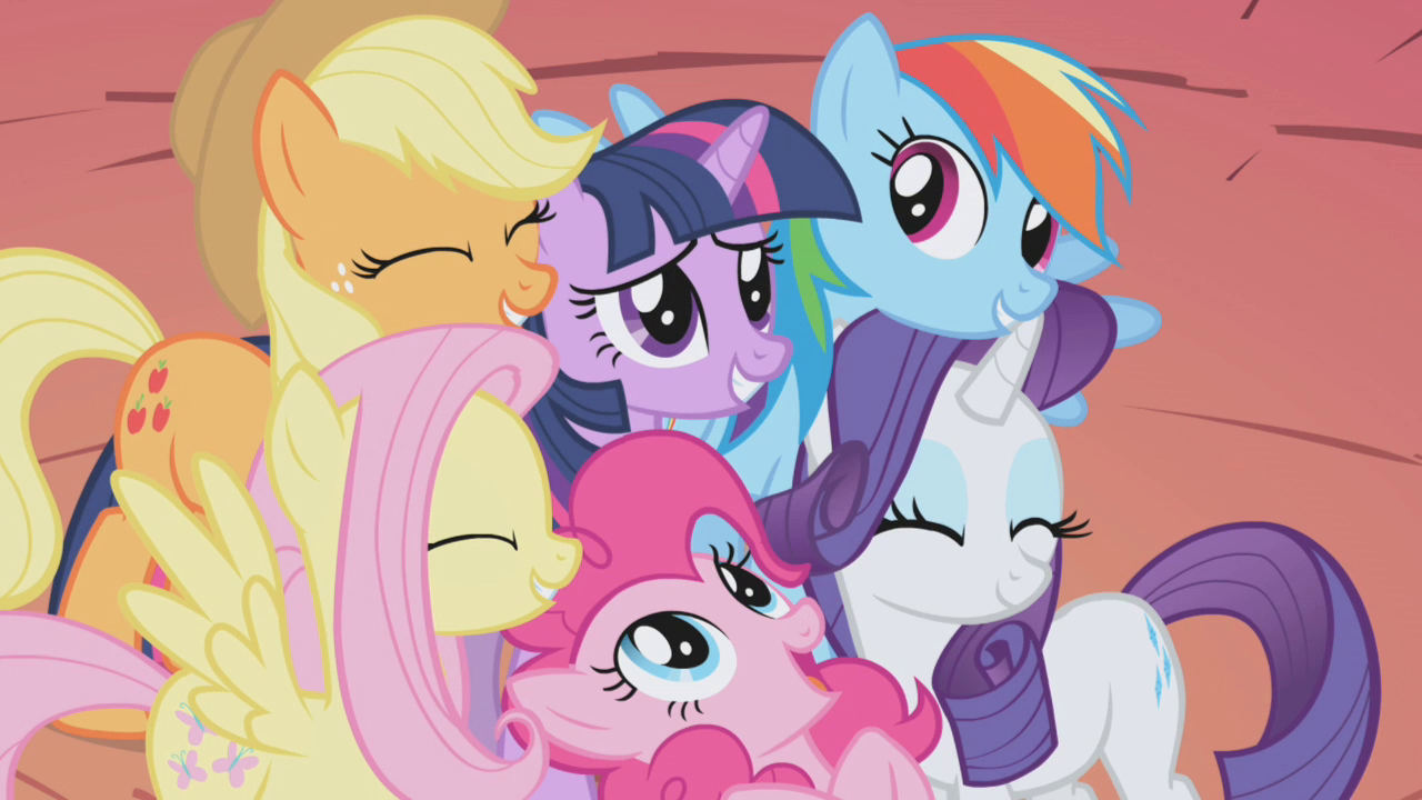 Image - Mane 6 group hug S1E03.png | My Little Pony Friendship is Magic
