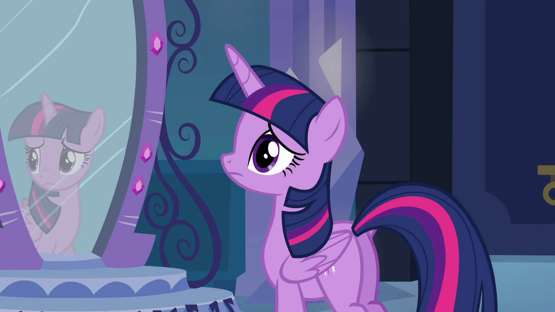 Image Twilight standing in front of the mirror EG.png My Little