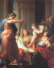 220px-Batoni, Pompeo ~ Achilles at the Court of Lycomedes, 1745, oil on canvas, Galleria degli Uffizi, Florence