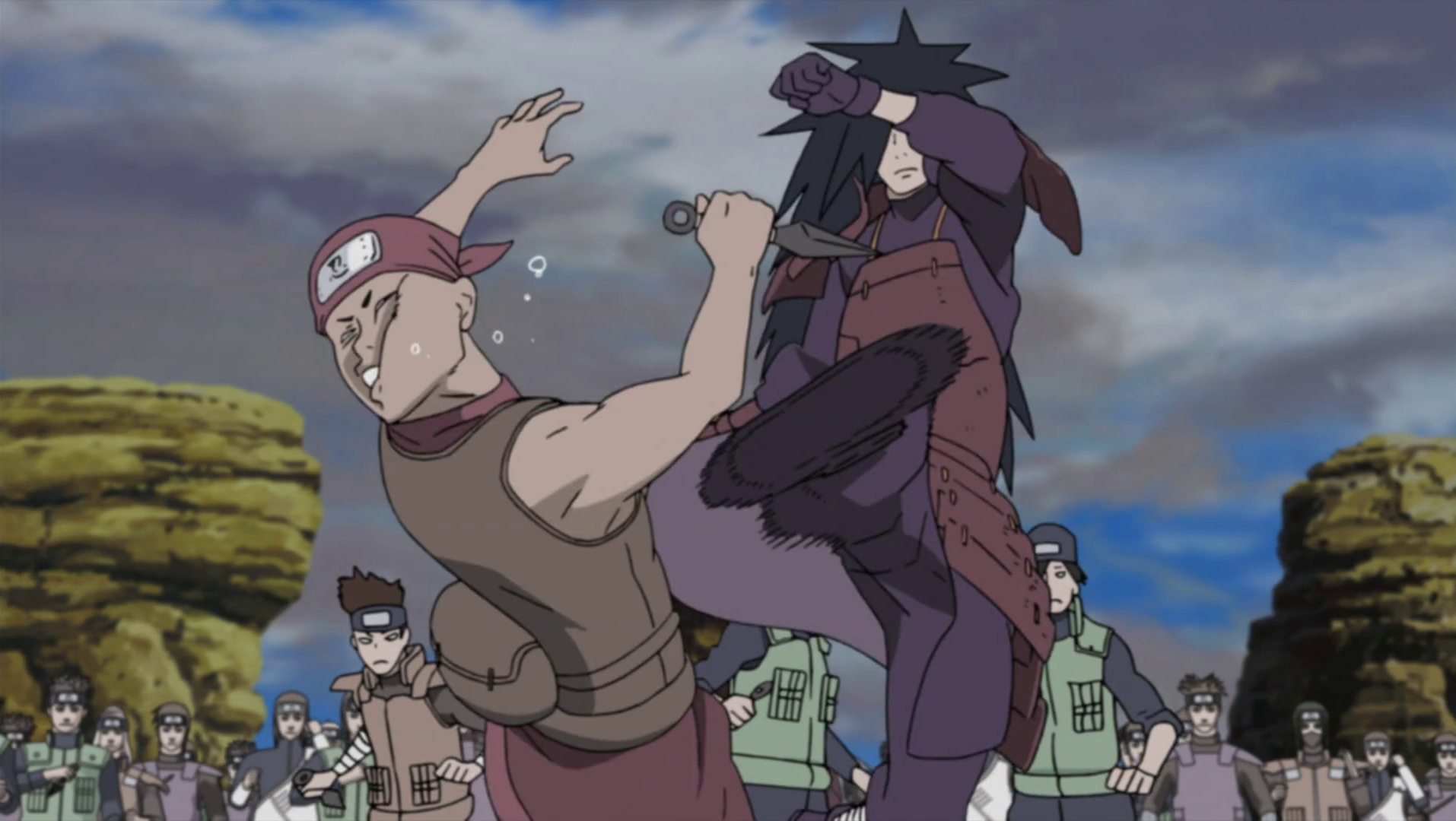 Fichier:Madara utilisant son taijutsu sur un ninja d'Iwa.png | Naruto