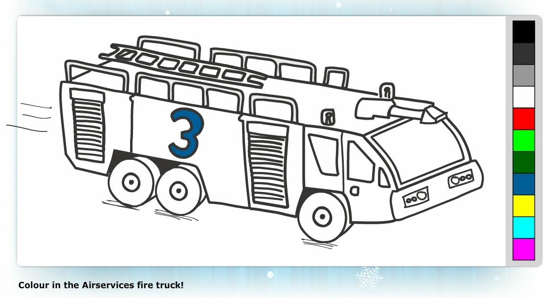 Airport fire trucks coloring pages
