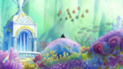 Jinbe frente a la tumba de la reina otohime.png