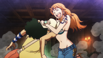 Nami Hugs Usopp