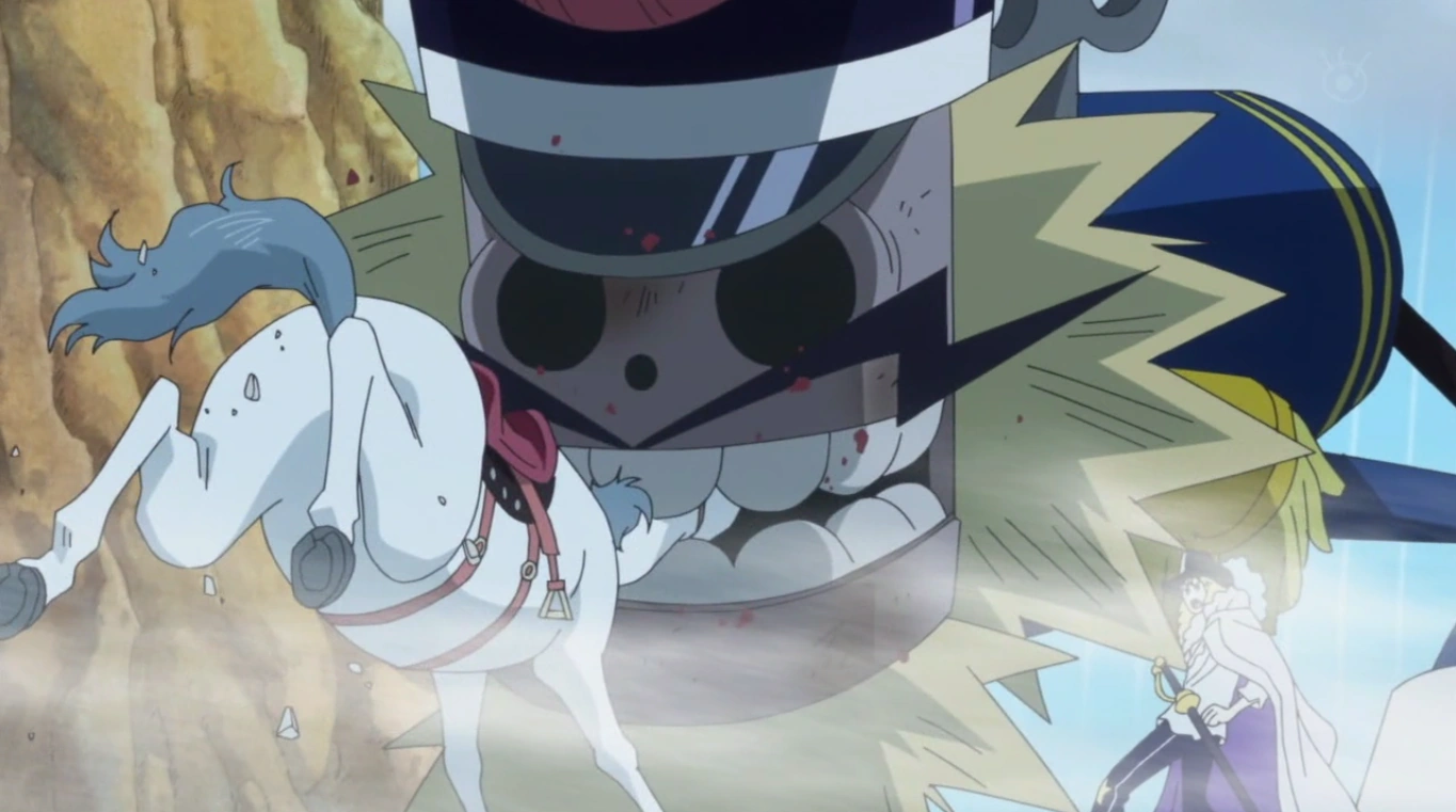 Farul, Cavendish, Kyros y Monkey D. Luffy vs. Juguetes gigantes One