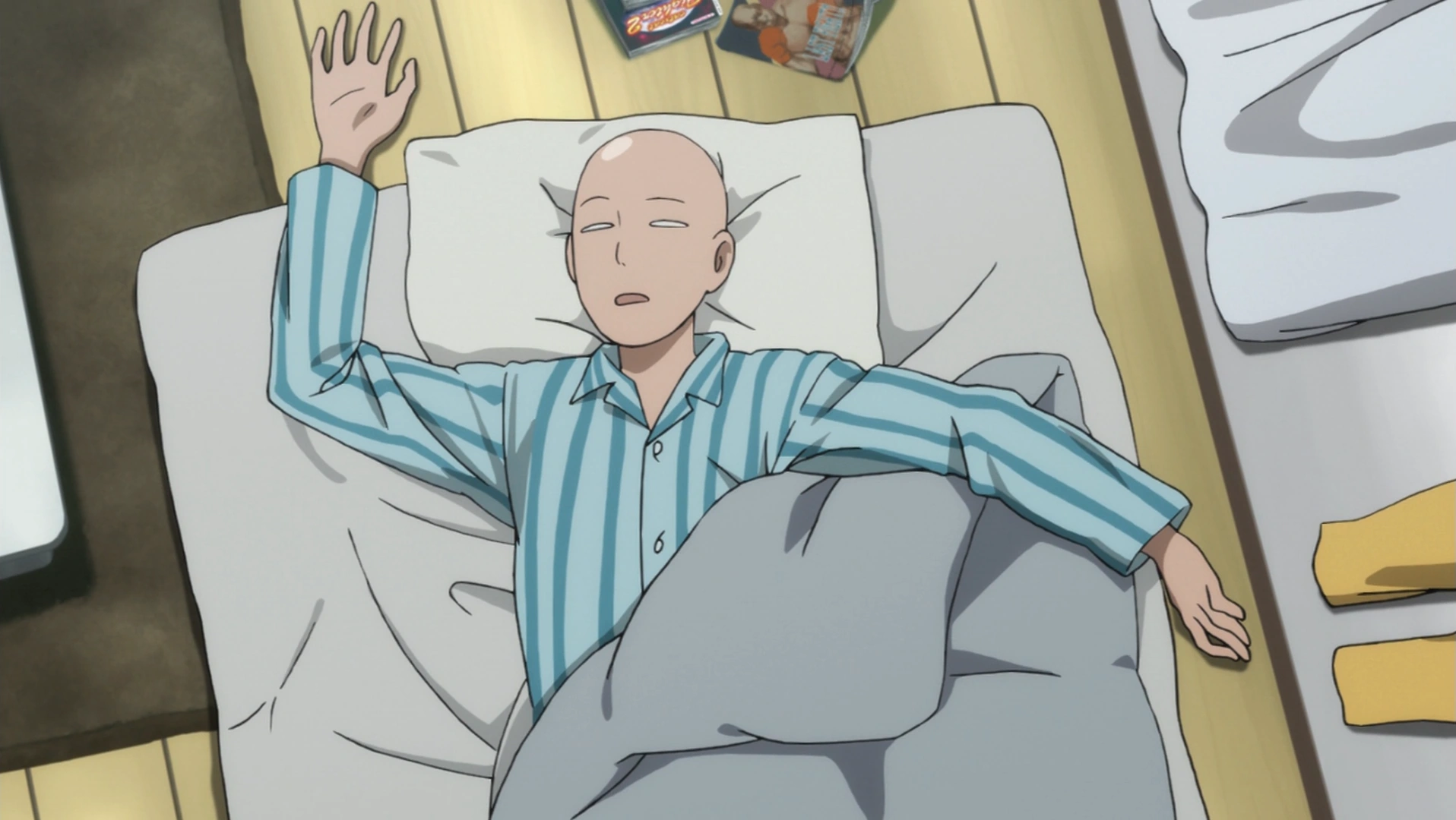 Forum Image: http://vignette3.wikia.nocookie.net/onepunchman/images/b/b9/Saitama_sleeps.png/revision/latest?cb=20151027072046