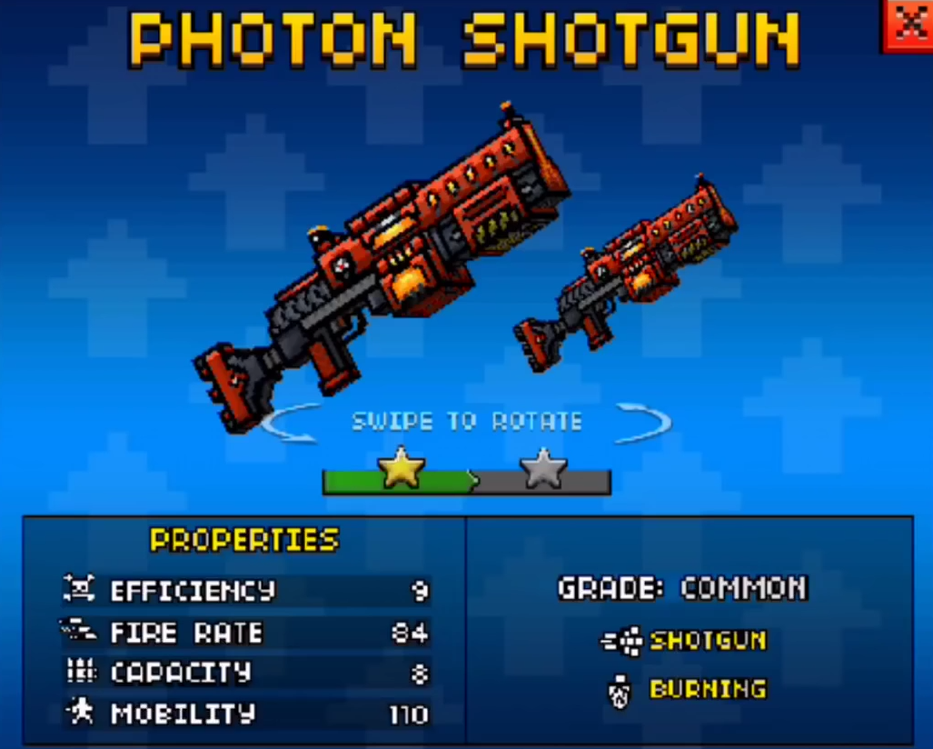 all backup weapons in pixel gun 3d