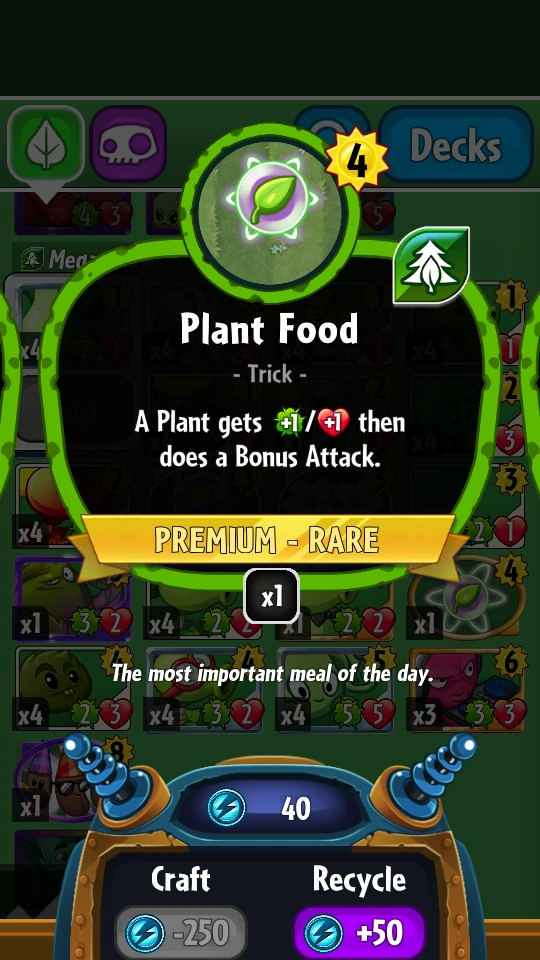 Plant Food (Plants vs. Zombies Heroes) Plants vs. Zombies Wiki