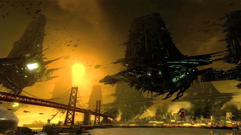 The Chimeran Fleet attacking