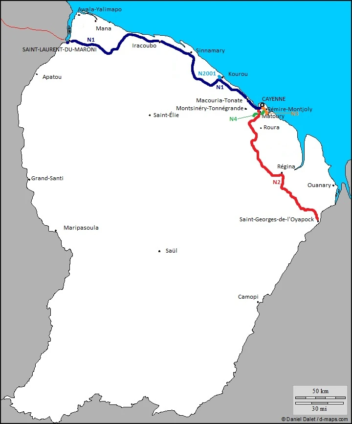 Liste des routes nationales de la Guyane WikiSara Fandom powered by
