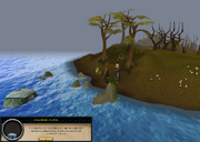 Speaking to the submerged statue