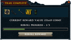 Treasure trail reward interface