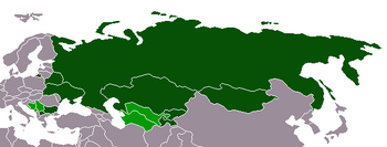 Cyrillic alphabet distribution map