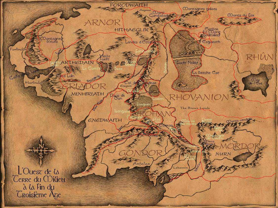 Image Carte terre du milieu.jpg Wiki J. R. R. Tolkien FANDOM powered by Wikia