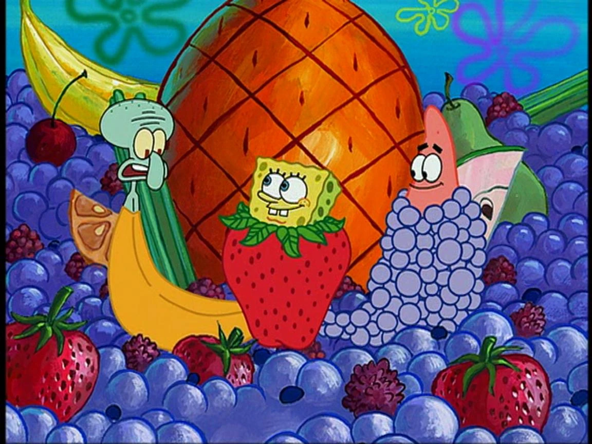 Image Squidward, Spongebob, & Patrick (All As Different Fruit).jpg