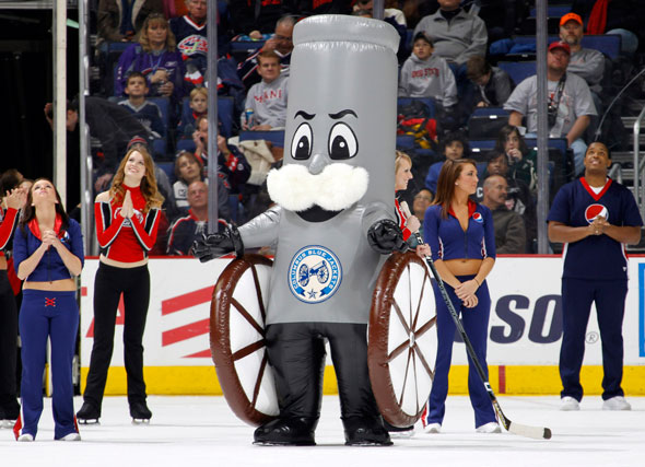 Image result for columbus blue jackets cannon mascot