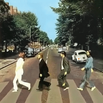 This one The Beatles cross Abbey Road backwards, just to mix things up a bit.