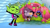 Beast Boy shows off his frosted tips