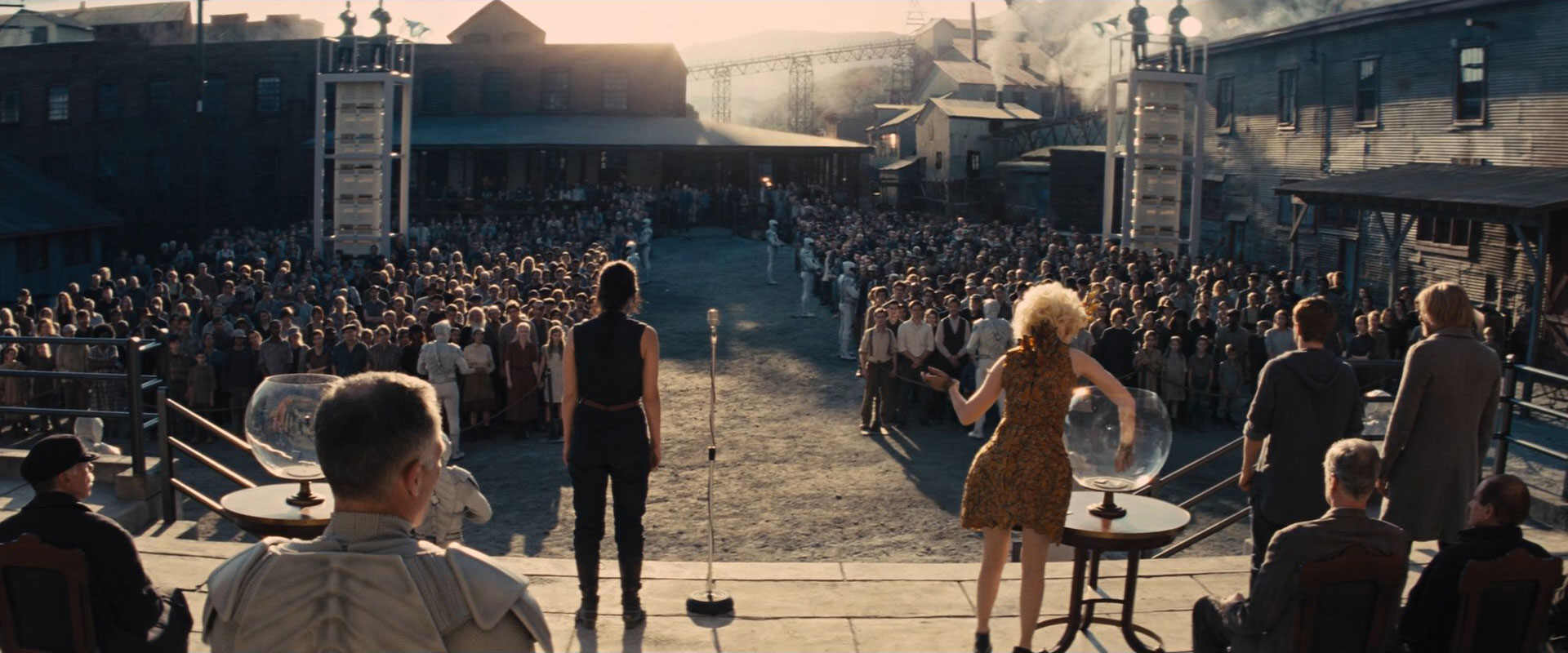 The Reaping at District 12, as depicted in The Hunger Games: Catching Fire.