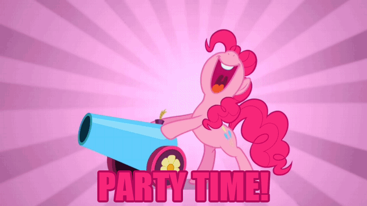 Image result for pinkie pie party cannon gif