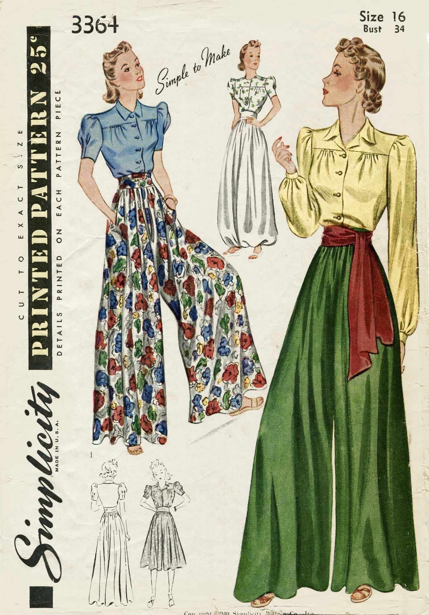Simplicity 3364 B Vintage Sewing Patterns FANDOM powered by Wikia