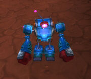 Blue clockwork rocket bot
