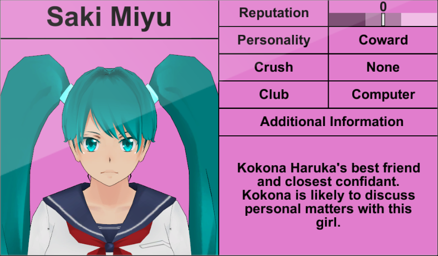 Image SakiInfo..png Yandere Simulator Wiki Fandom powered by Wikia