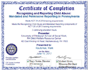 Certificate Mandated Recognize Report Child Abuse 4 Mark Rauterkus