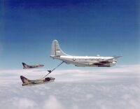 KC-97 refueling A-7s