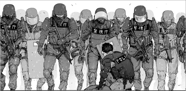 ファイル:グラント製薬に対してテロ行為を行った佐藤に立ち向かおうとする警視庁特殊急襲部隊SAT.png