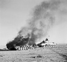 Crusader Tank and German Tank