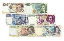 Italian lira banknotes