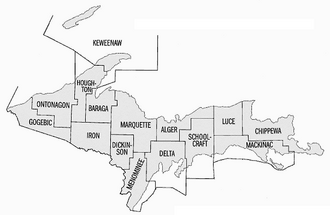 Upper Peninsula counties