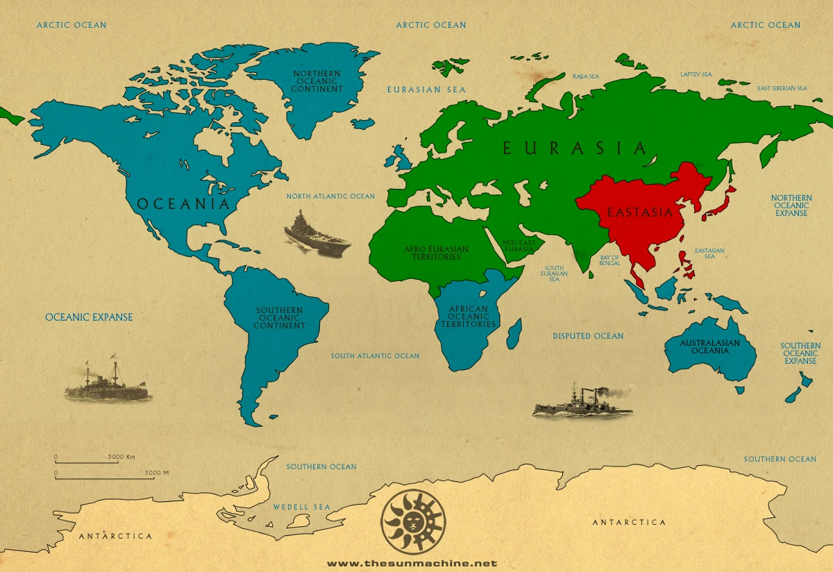 1984 Карта мира по оруэллу