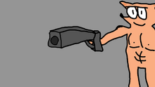 Steve has a gun