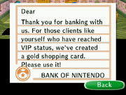 Golden shopping card letter