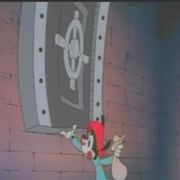 Wakko saca de su bolsa una puerta