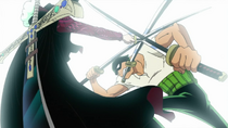 Zoro Fights Mihawk