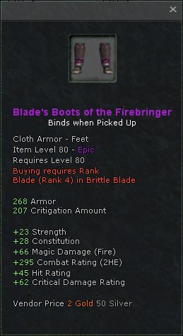 Blades boots of the firebringer