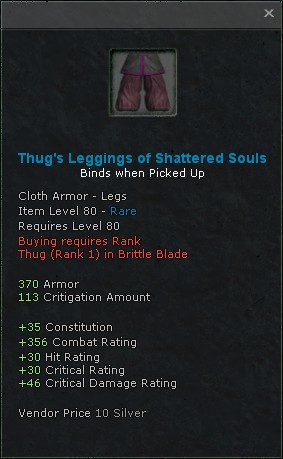 Thugs leggings of shattered souls