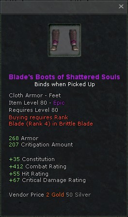 Blades boots of shattered souls