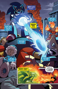 Sonic Man fights Robot Masters