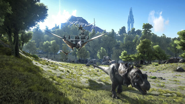 File:ARK-Tyrannosaurus and Quetzalcoatlus Screenshot 001.jpg