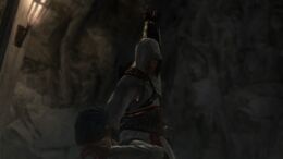 Altaïr tuż przed zlikwidowaniem niewinnego..jpg