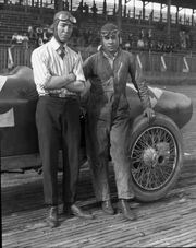 Racer Jimmy Murphy with 'mechanician' Eddie Olson