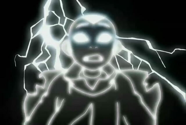 ملف:Aang shutted by lighting of Azula.jpg