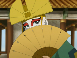 Aang in Kyoshi's attire.png