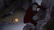 Bumi desendiendo la cascada.png